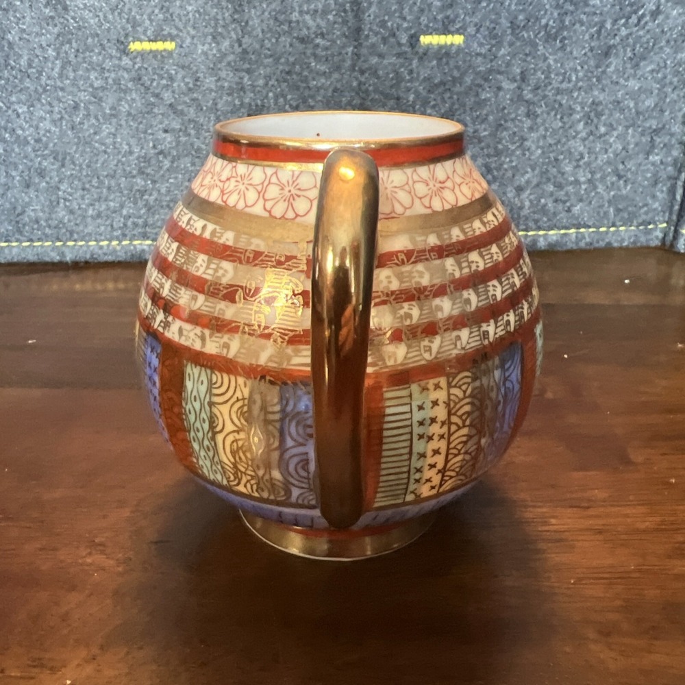 Vintage Japanese Kutani Thousand Faces Creamer/Pitcher/Jug Oriental & Face Motif - Picture 6 of 8